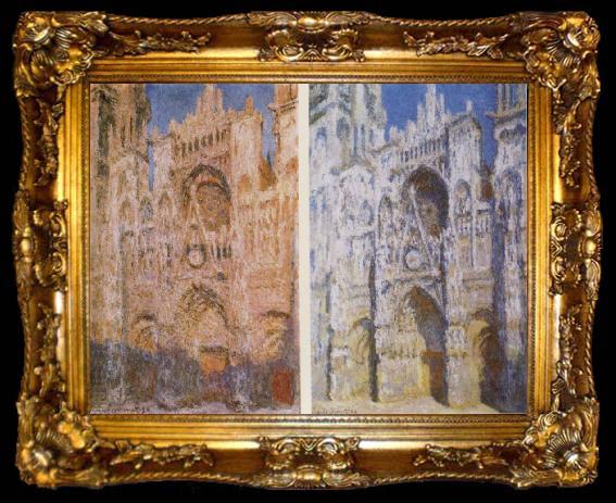 framed  Claude Monet The West Doorway and the Cathedral of Rouen, ta009-2